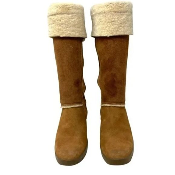 UGG Australia Sandra Knee High Chestnut Sheepskin Boots - Size 7 - Picture 6 of 14